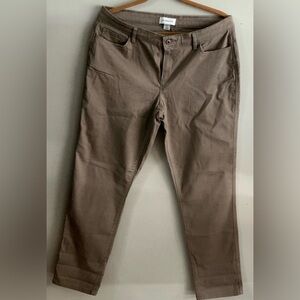 Liz Claiborne CITY Trousers - 12 Reg Taupe/Olive